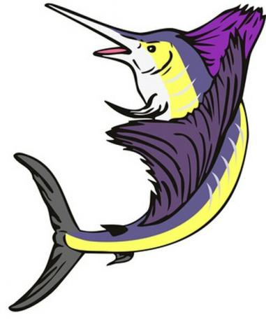 Una ilustración de un pez espada.