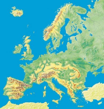 Europa har ett brett utbud av oregelbundna former som markerar sina gränser.